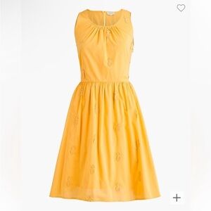 J. Crew Pineapple Mini Dress cotton lined keyhole back size 2 pockets